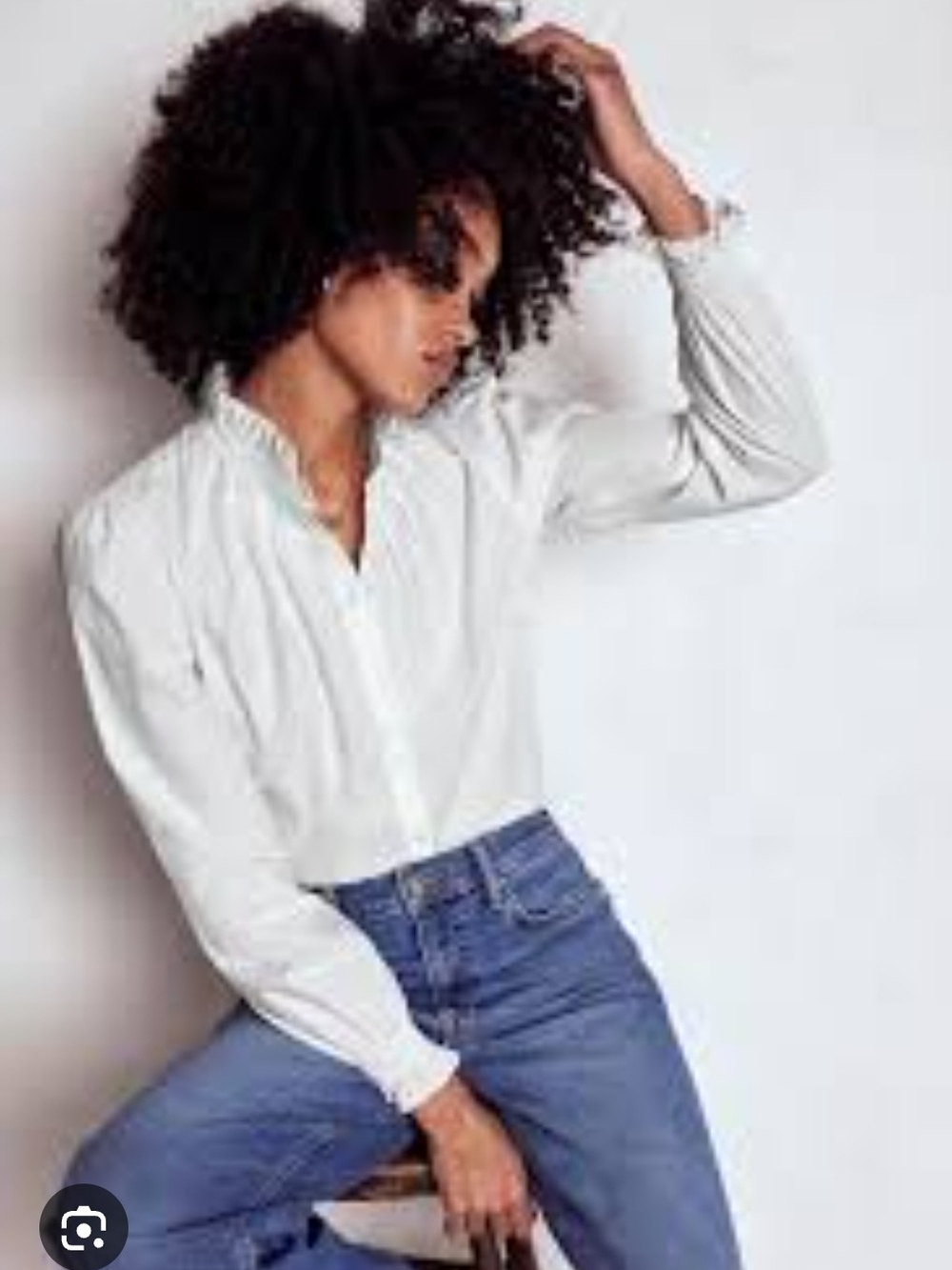 Boden White Button-Front Long Sleeve Shirt 14
